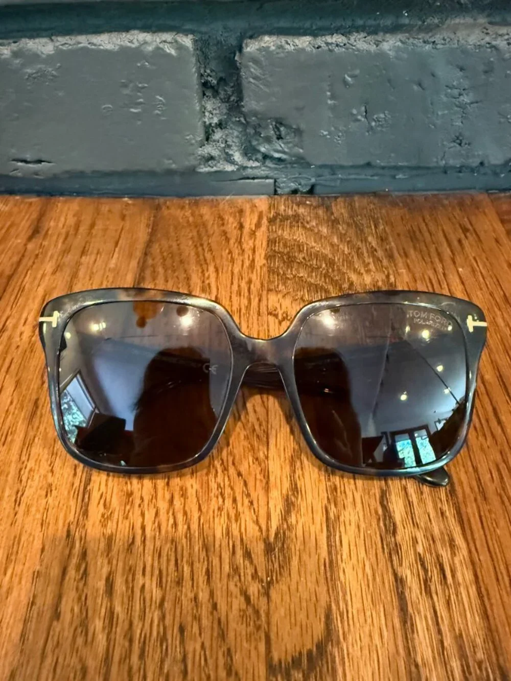 Tom Ford Faye Polarized Dark Tortoiseshell Oversized Sunglasses